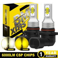 BMTxms 2Pcs 6000LM H8 H11 LED Fog Lights White Yellow H27 880 881 H16 5202 9005 9006 H10 H7 LED Car Lamp Bulb DRL Driving Lamp