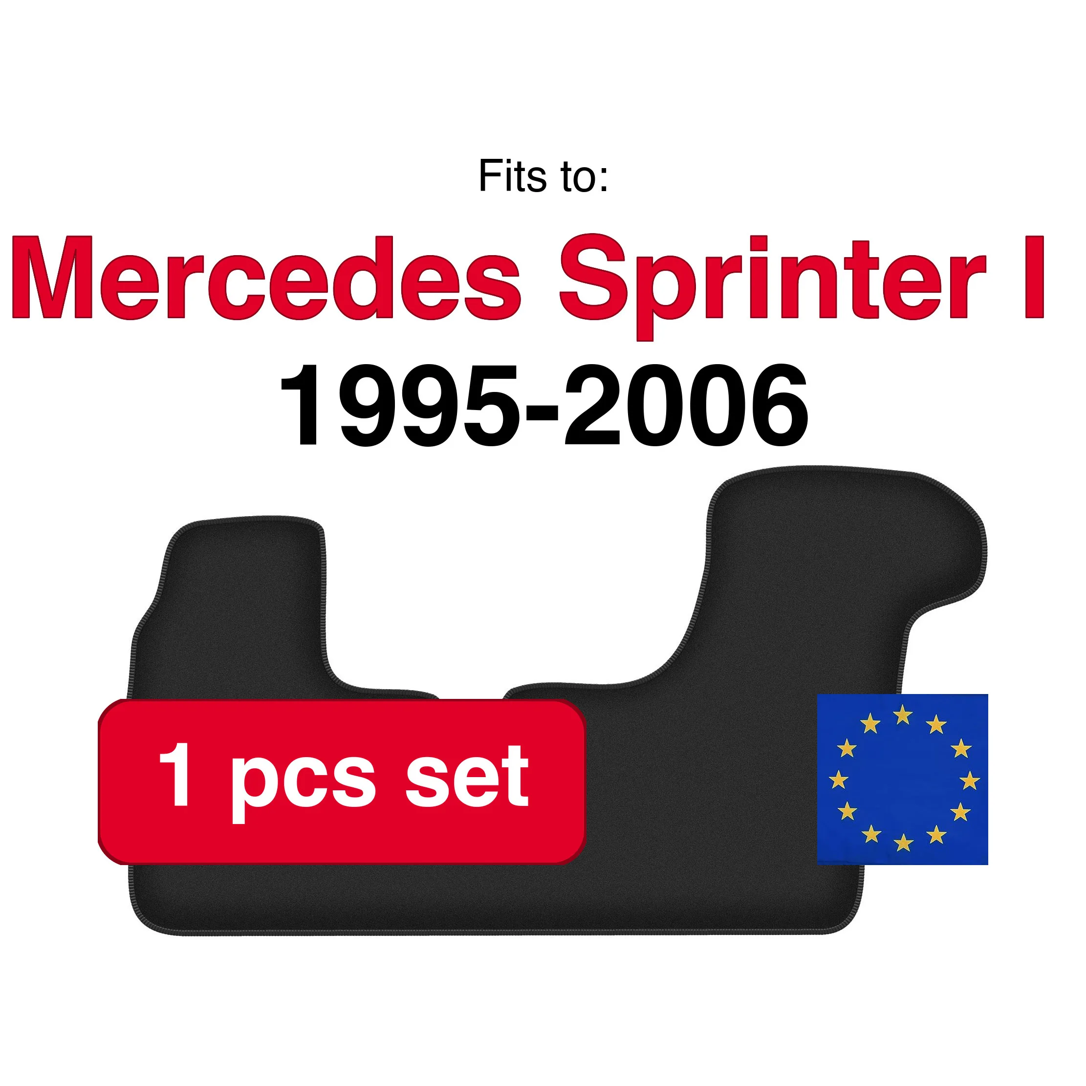 Mercedes Sprinter bedrijfswagenmatten (1995-2006) - Zwart (1 stuk) Car Fit Car Vet Mattenset