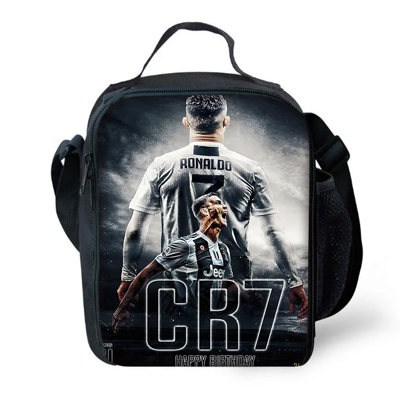 Fiambrera térmica reutilizable para niños y niñas, bolsa de gran capacidad con aislamiento de fútbol CR7, ideal para pícnic y estudiantes