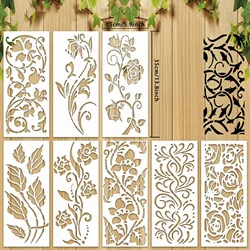Painting Stencils On Wood Canvas Reusable Stencil Art Template Assorted Drawing Templates Decorative Leaf Floral Stencils