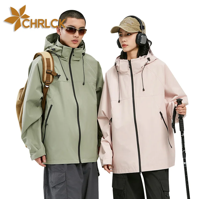 

CHRLCK Men's Hiking Jacket Waterproof Autumn Windbreaker Outdoor Warm Camping Trekking Fishing Jacket Windproof Coats Women