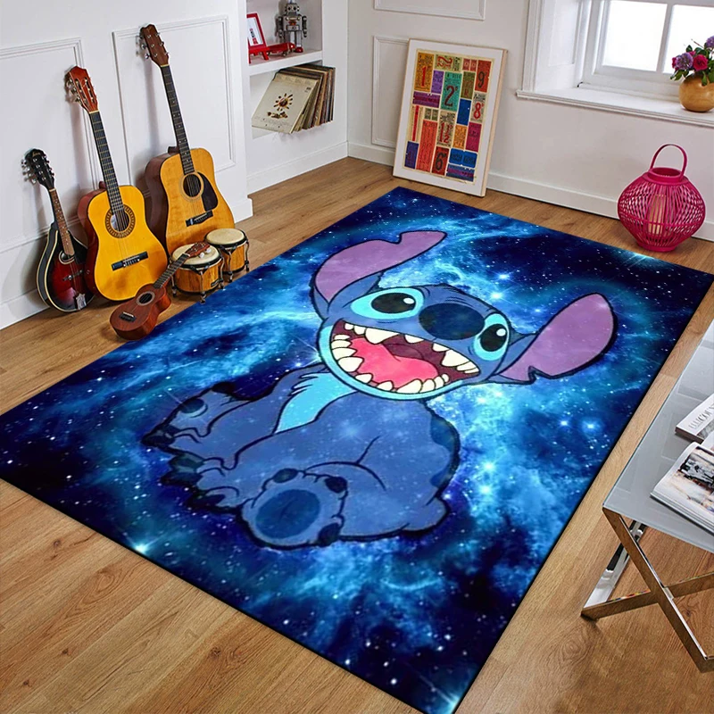 Disney Cartoon Lilo & Stitch Large Area Rugs 3D Carpet for Living Room Bedroom Sofa Doormat Floor Mat Home Decor Children\'s Gift