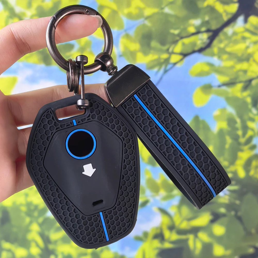 Honeycomb Pattern Key Shell With Keychain For BMW R1300GS R1300 1300GS 2025 R1250GS R1250 ADV Motorbike Fob Case