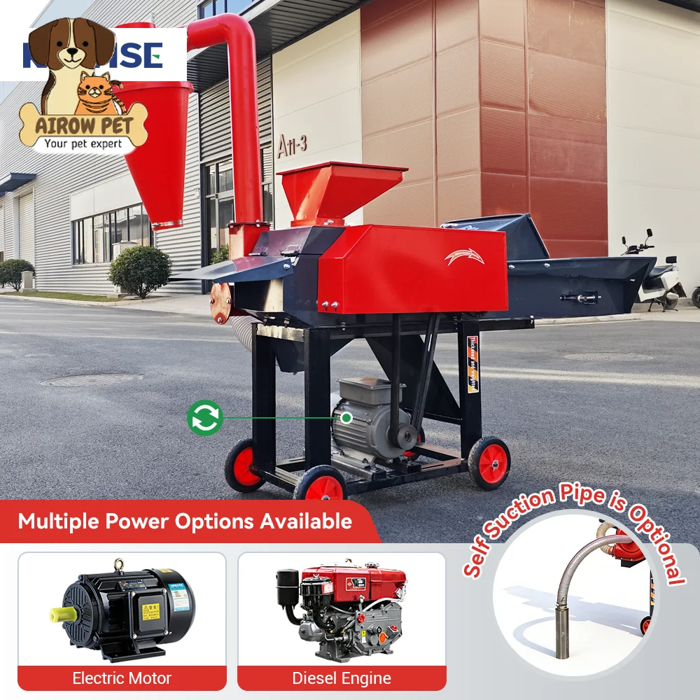 AIROW High Efficiency Chaff Cutter and Crusher Machine for Livestock Feed Processing with Durable Motor and 500 Kg/h Capacity
