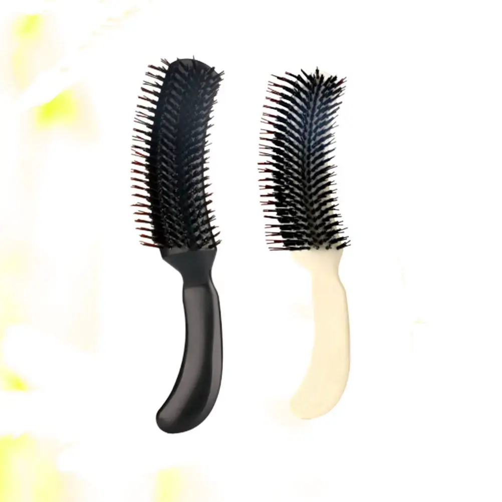 2Pcs S Shaped Evening Makeup Comb Woman Hair Styling Tool Lightweight Portable Non Slip Handle for Curly Straight Hair Care