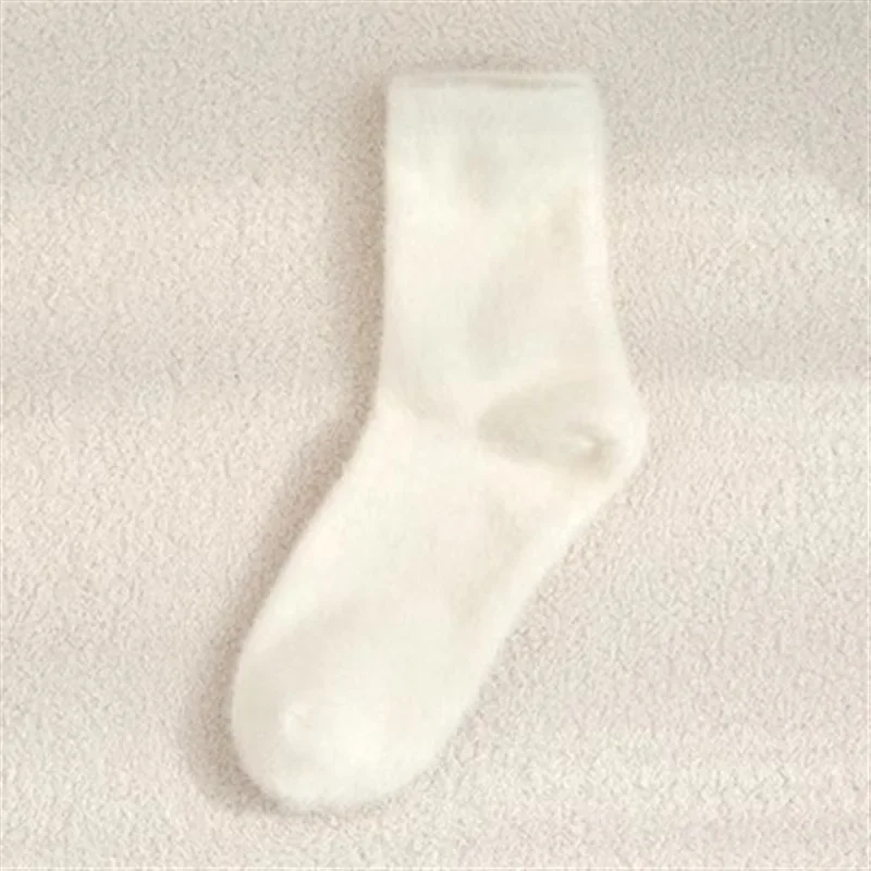 1/3pairs Cute Mink Velvet Warm Sleeping Socks Autumn Winter Thickened Plush Coral Fleece Super Kawaii Sleeping Mid-tube Socks