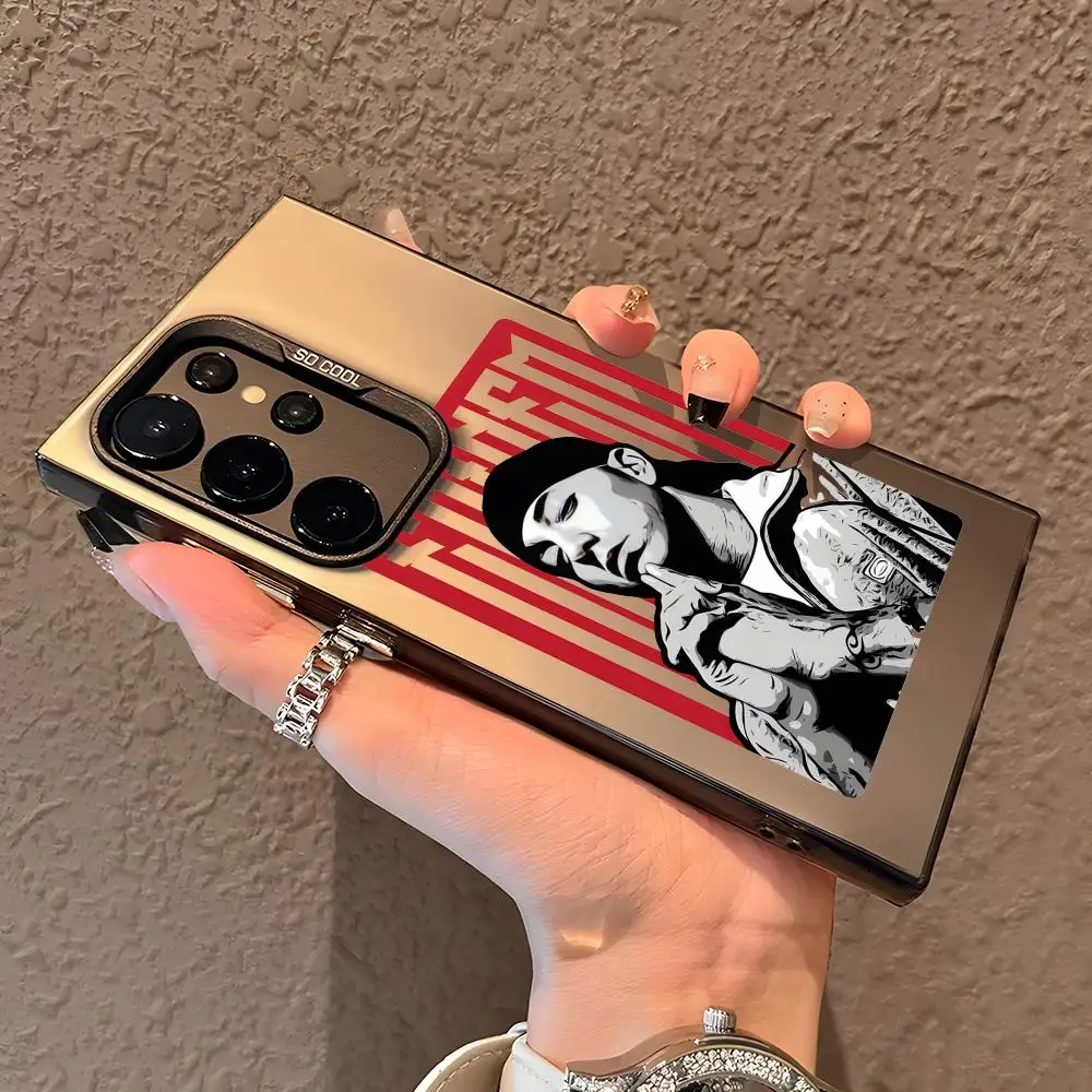 Singer E-Eminem Rap Phone Case For Samsung Galaxy S25 S24 S23 S22 S21 Ultra Plus 5G Shiny TPU Shockproof Cover Gift
