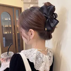 Aishg große schwarze Stoffs chleife greifen Haars pangen Frauen neue koreanische Stil Haarnadel Mode Hai Cawl Clips Mädchen Haarschmuck