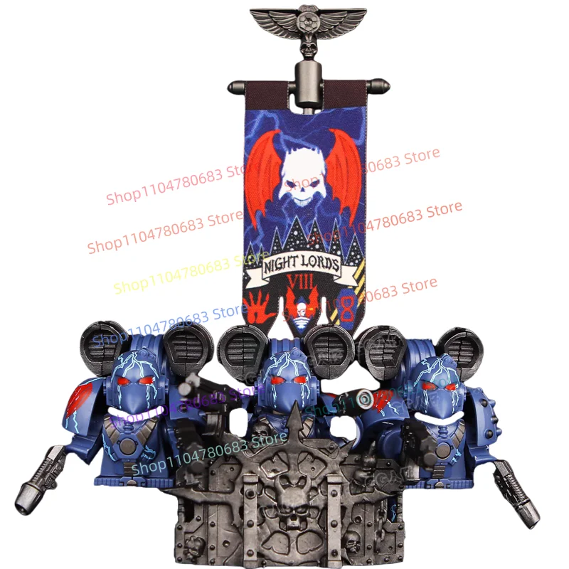 

MOC Building Blocks Battle Flag Warrior Set Mini Figures Assembly Model Decoration Anime Cartoon Ornament Toy Gift Collectible