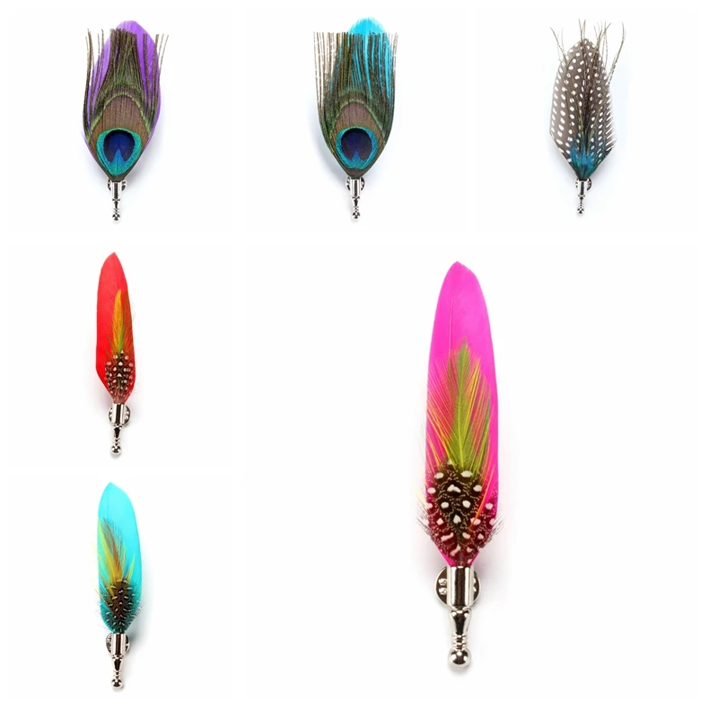 1PC Feather Brooch Gift Dress Lapel Women Accessory Suit Men Pins Handmade Men Women Fashion Brooch Novelty Brooches Suit Brooch