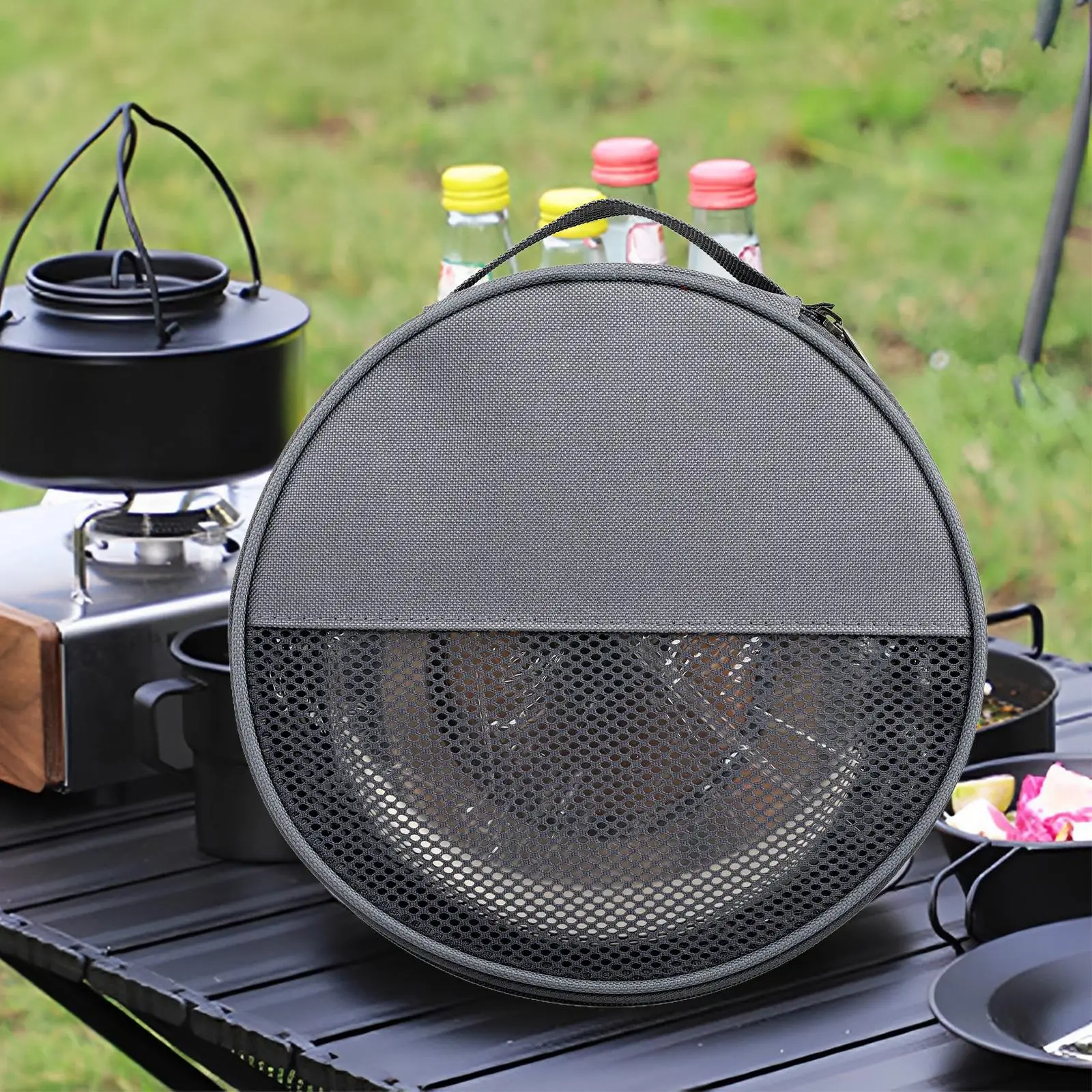 حقيبة نزهة للطهي الحراري بسعة كبيرة مع حقيبة يد وحقيبة أدوات المائدة