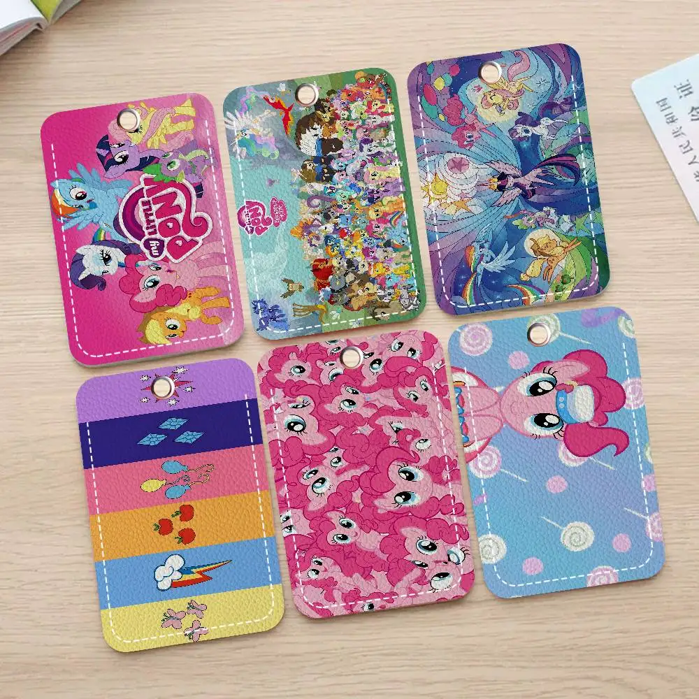 Children Animation L-Little P-Pony Bank Card,Subway, Bus Card Holder Keychain Key Ring Door Access Tags ID Card Case Keychain