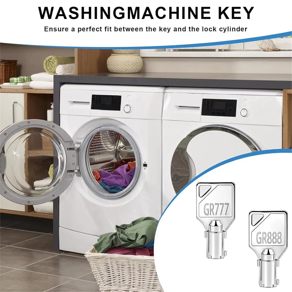 GR777&GR800&GR888&GR100&GR999 Washer Dryer Machine Key for Greenwald ,Coin Laundry Machine Keys Set(5pack)
