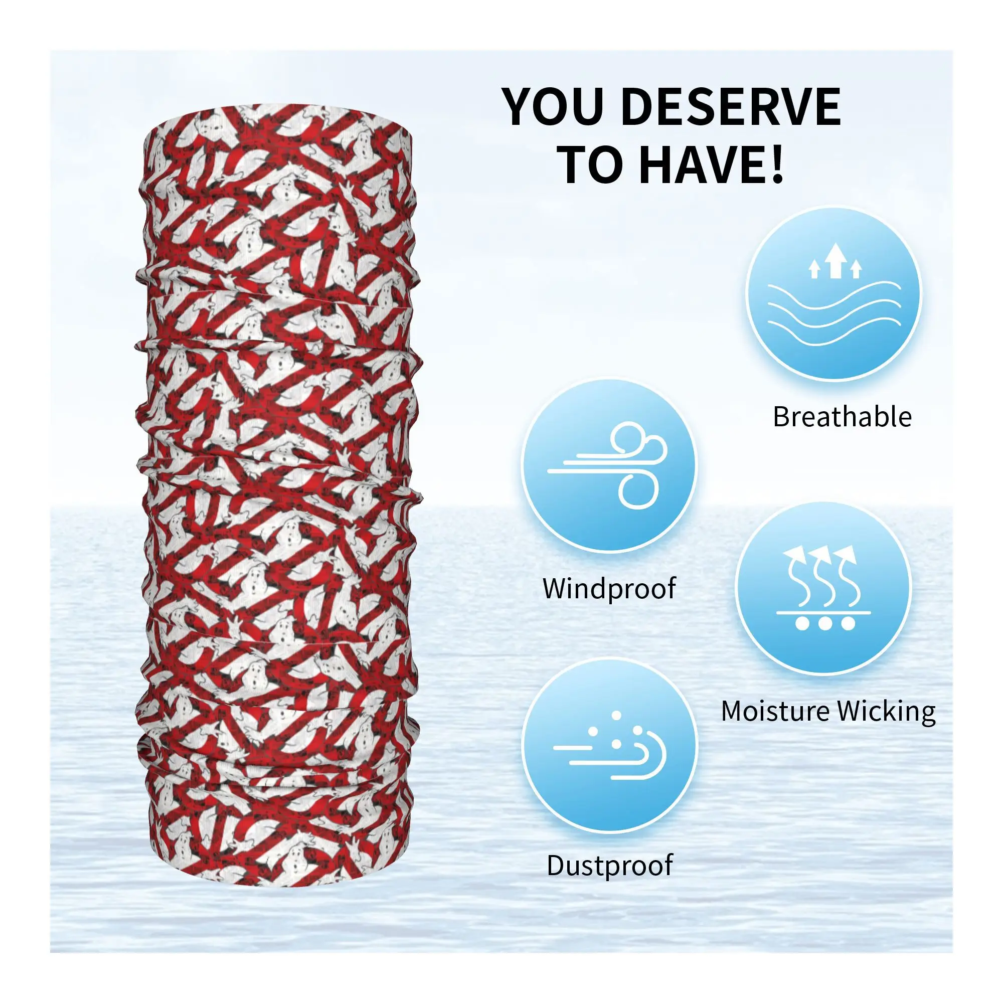 The GhostBusters logo pattern Bandana Neck Gaiter Printed Mask Scarf Multi-use Headwear Running For Men Women Adult Breathable