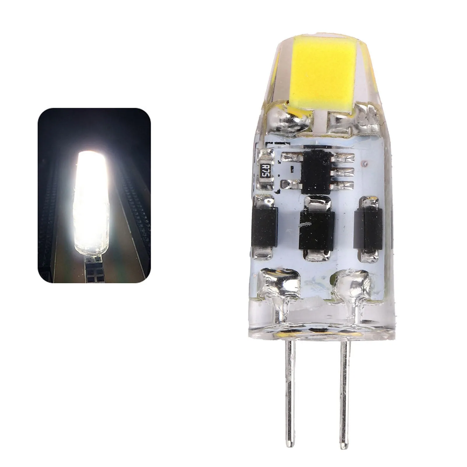 

G4 LED Bulb 2W 200LM 360 Degree Dimmable Silicone Bi Pin Light AC DC 12V 24V Home Chandelier Cabinet Lighting Lamp