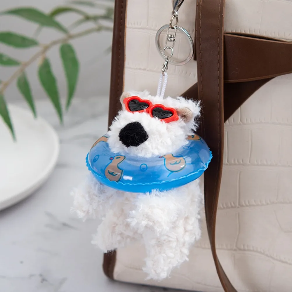 

Stuffed West Highland Bag Pendant Cartoon Animal Anti-lost Plush Puppy Doll Keychain Cute Plush Car Hanging Pendant Decoration
