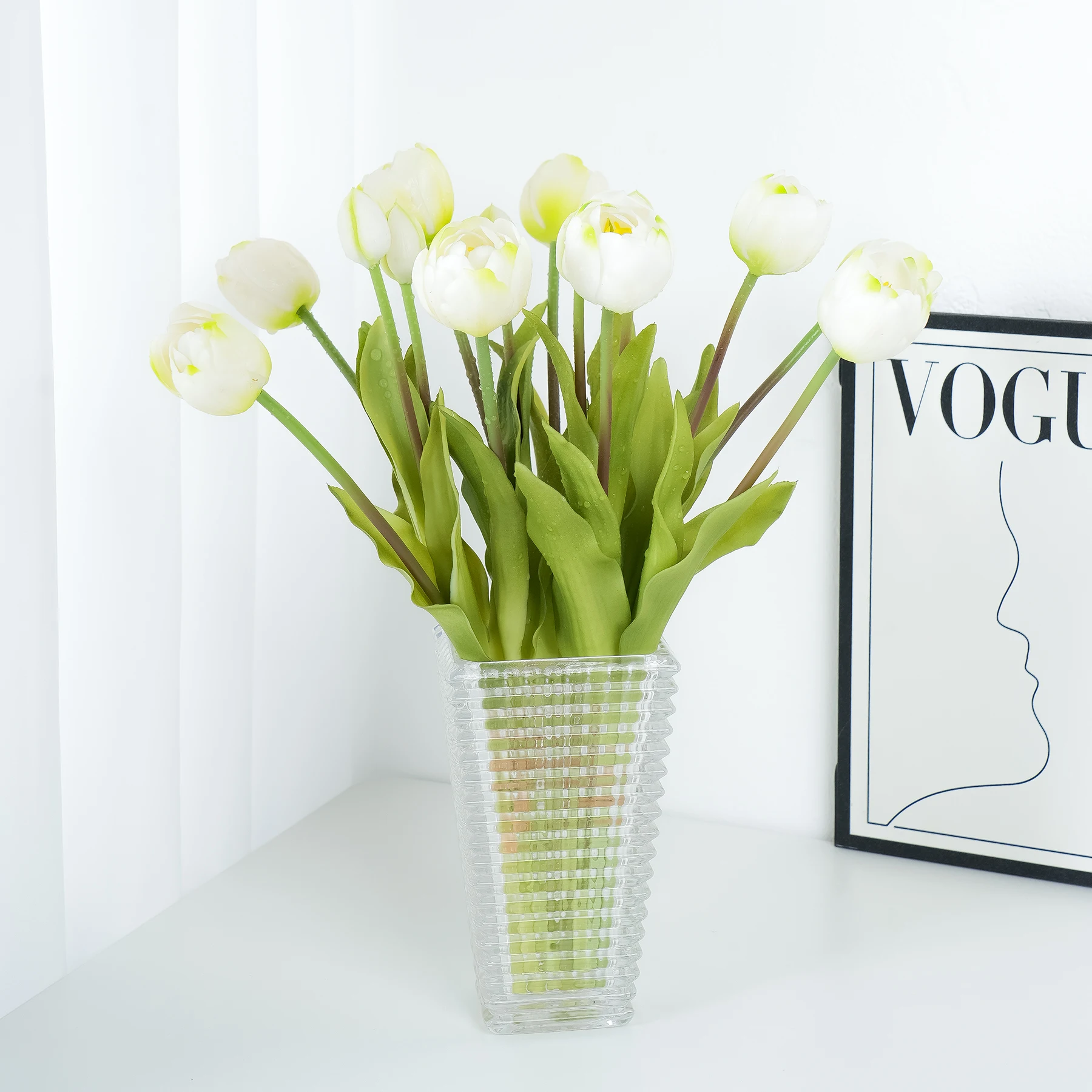 New Soft Glue Multi-Petal Tulip Artificial Flower Real Touch Bouquet 40cm Home Decoration Flower Living Room Floral Decoration