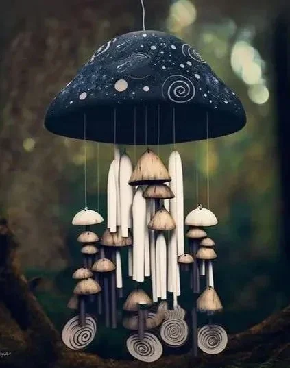

For Mushroom Wind Chime Room Decoration Accessories Kids Room Nordic Style Home Decor Wind Chimes Decor