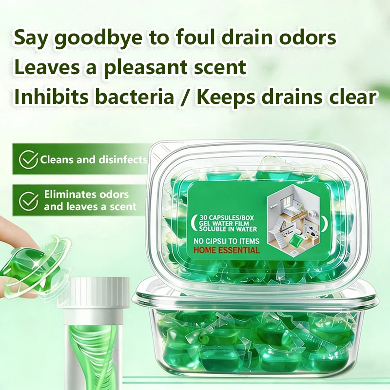 Toilet Odor Removal Sewer Cleaner Scented Gel Airs Freshener For Sinks Drains Gel Water Film Soluble In Water For Kitchen