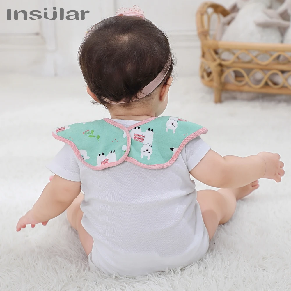 Insular 2pcs Baby Bibs 360 Degree Rotation Muslin Baby Kids Bandana Burp Cloth Soft Newborn Infant Saliva Towel Baby Stuff