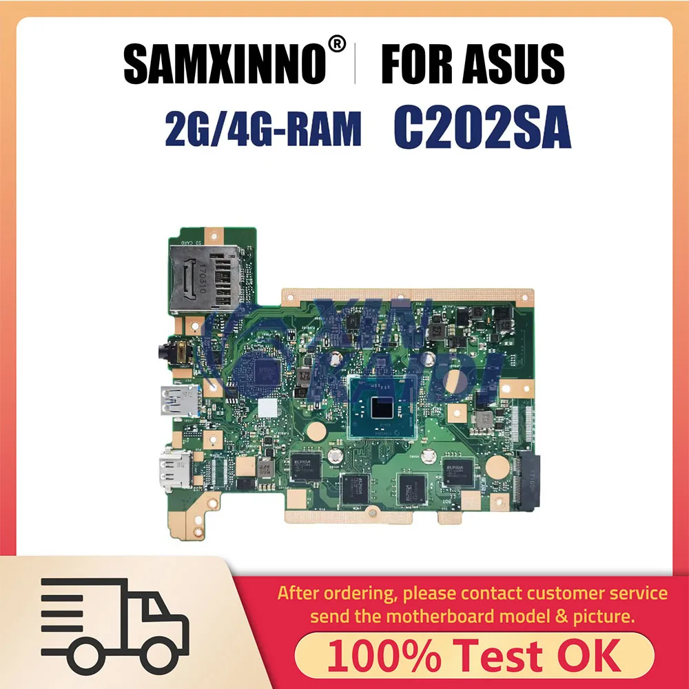 

Notebook Mainboard For ASUS C202SA C202S C202SA Laptop Motherboard With CPU N3060 2GB 4GB-RAM EMMC-16G Systemboard