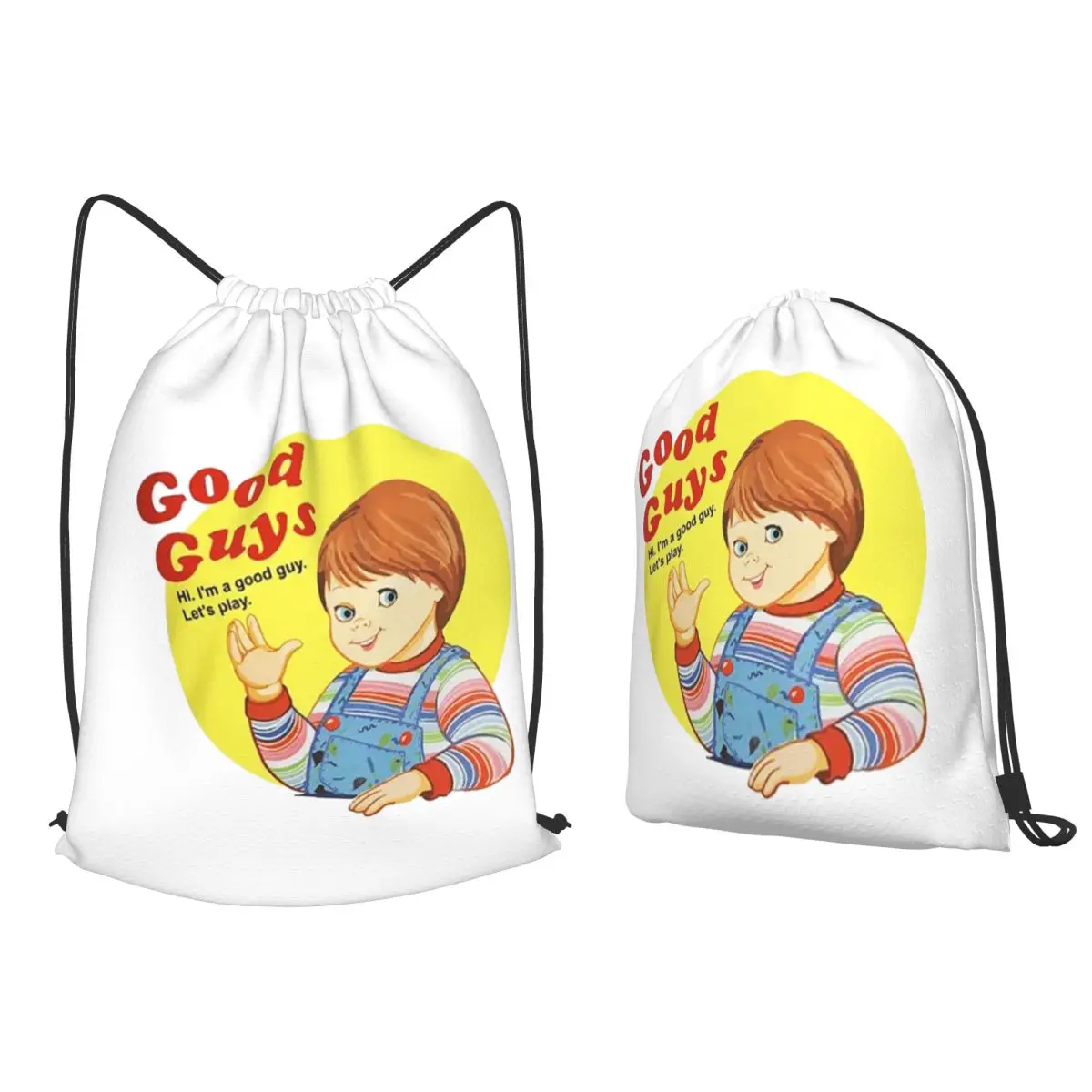 Chucky Child's Play Good Guys Doll Backpacks Fashion Drawstring Bundle Pocket Sports Bag Book Bags for Man Woman Students