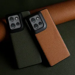 Luxury Genuine Leather Case For Motorola Edge 50 Fusion Edge50 Case Litchi pattern Moto Edge50 Ultra phone Cover Back Shell Capa