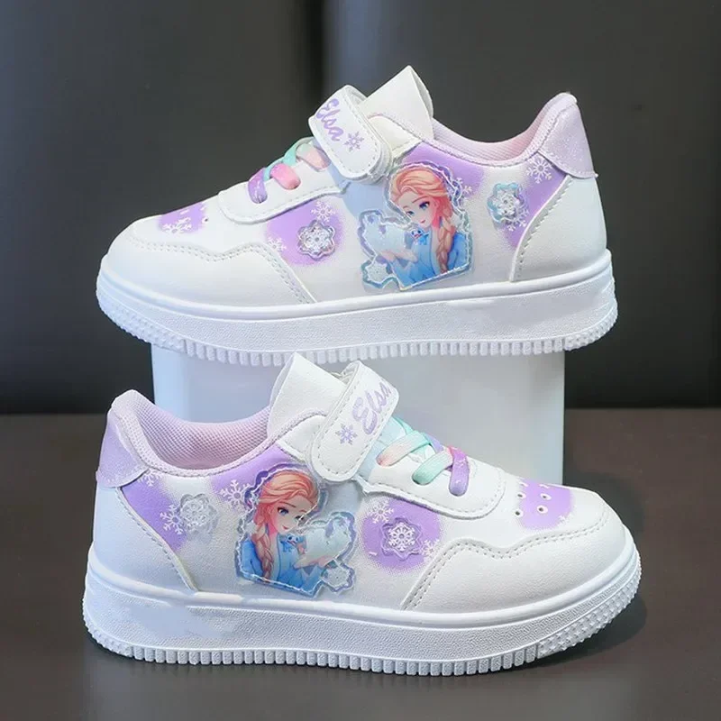 

Disney Frozen Elsa children Soft Sole Girls Board Shoes Spring New Casual Shoes Girls Cartoon Sneakers