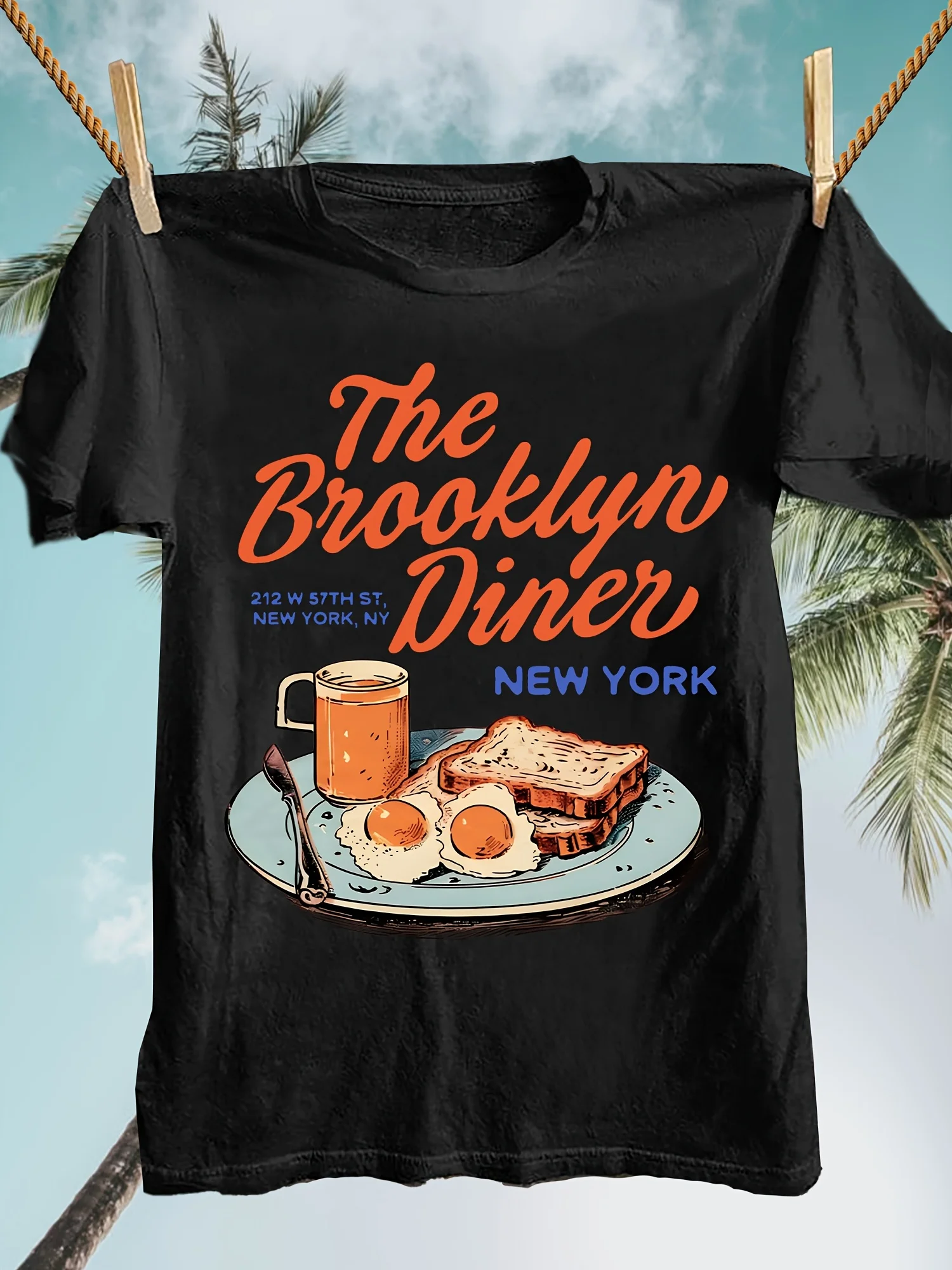 Retro Beach Fruit And Delicious Food Element T-Shirt 100% Cotton O-Neck Short Sleeve Summer Casual Mens T-shirt Streetwear