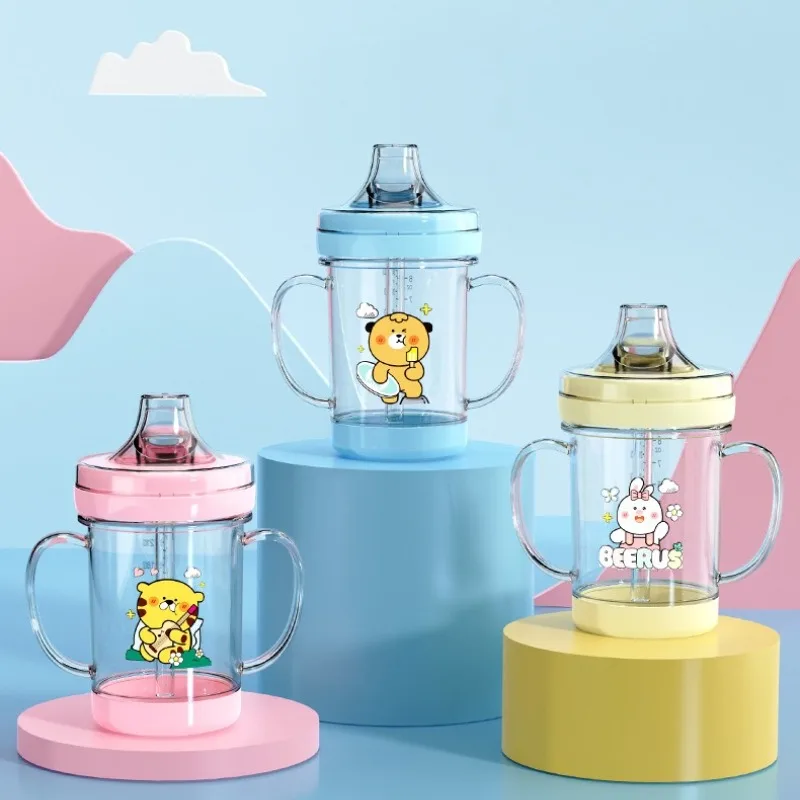 

240 мл детская тренировочная чашка с ручкой, герметичные детские чашки для питья, детские чашки для воды, бутылочки-непроливайки, детская бутылочка для молока с защитой от падения