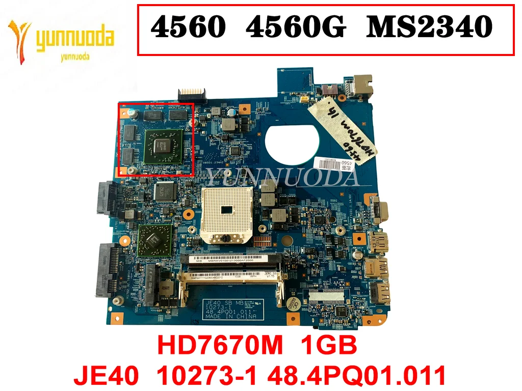 Original For Acer Aspire 4560 4560G MS2340  Laptop Motherboard HD7670M  1GB  JE40  10273-1 48.4PQ01.011 Tested Good Free Shippin