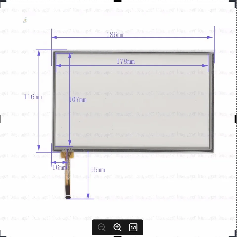 

ZhiYuSun 186mm*116mm KDT-5704 8inch 4-wire resistive touch panel for Car DVD, 186*116 GPS Navigator screen glass