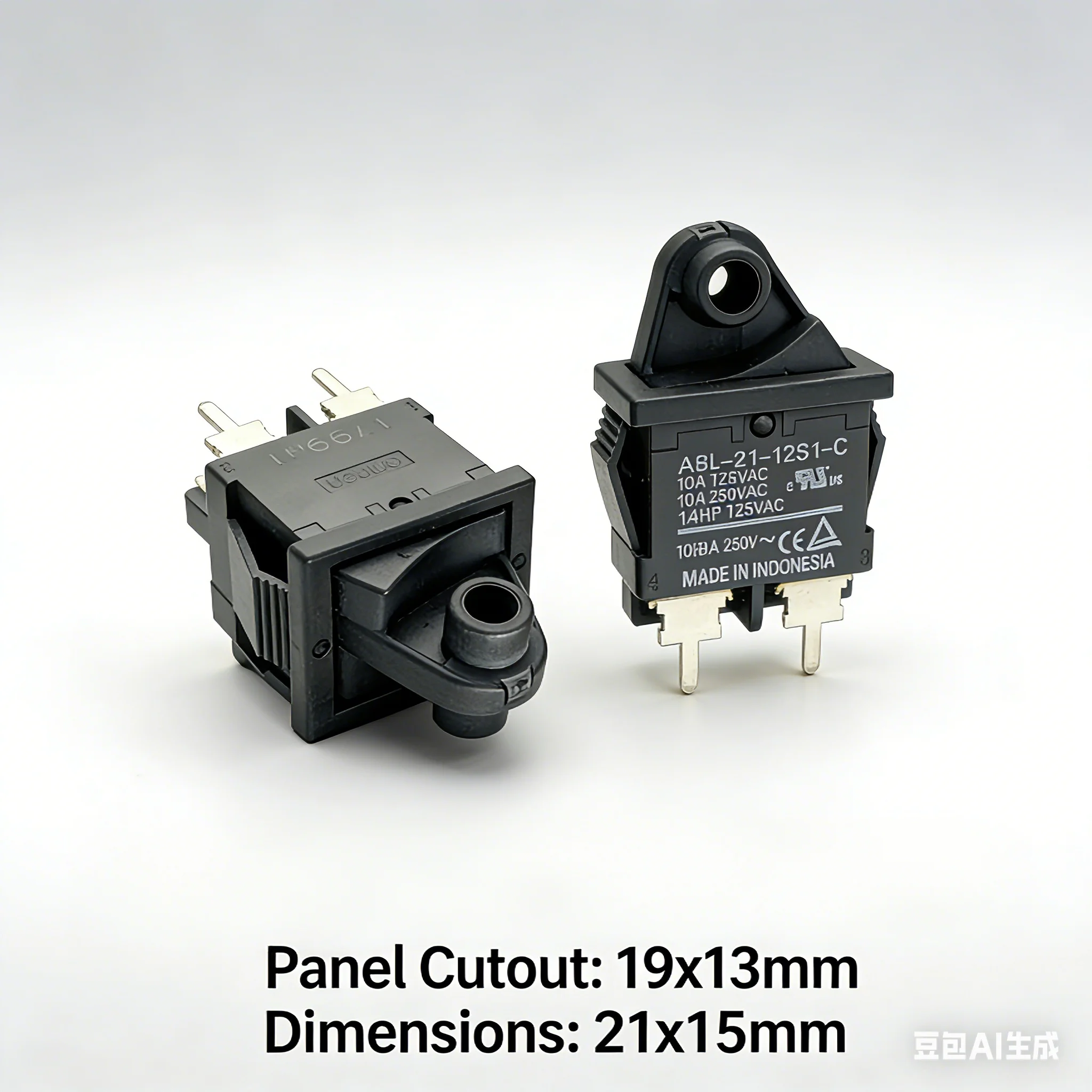 5pcs/ A8L-21-12S1-C rocker rocker switch button 4 feet 2 gear 10A button with hole
