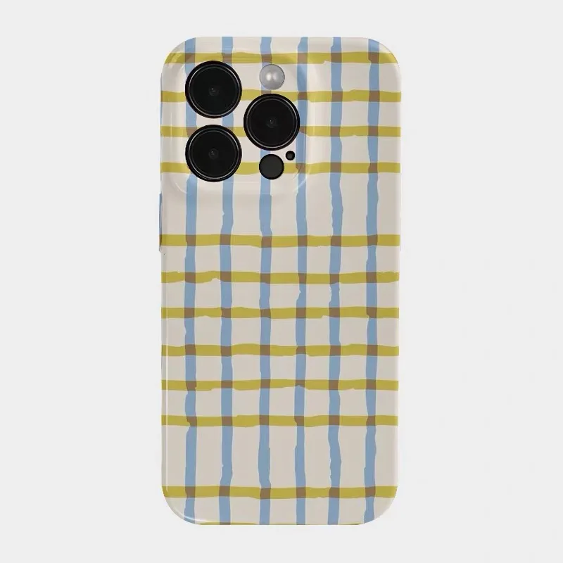 

Yellow Blue Twisted Stripes Phone Case for IPHONE 17 Air 16E 15 PROMAX 14 Plus 13 12 MINI 11 PRO 16Plus XR Acrylic Phone Cover