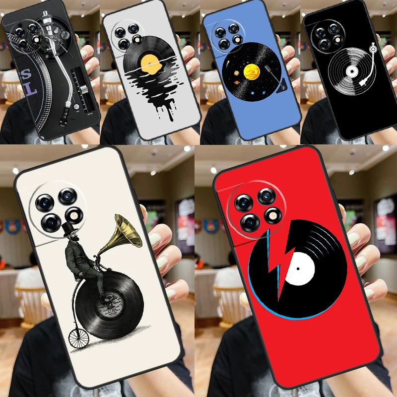 Vinyl Record Retro Case For OnePlus Nord CE 4 3 2 Lite N10 N20 N30 OnePlus 12 11 9 10 Pro 10T 9R 10R 12R Cover