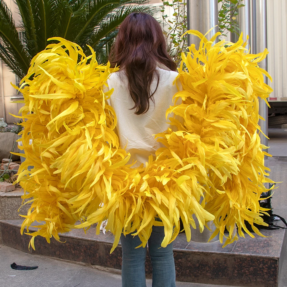 Multicolor Rooster Chicken Feather boa 3 Meters Long Natral Cock Tail Feather Boas for Craft Party Clothing Decoration Shawl