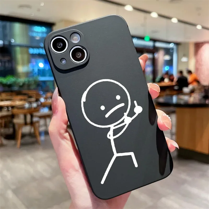 Cute Funny Couple Silicone Matchman Phone Case for IPhone 16 15 14 13 12 11 Pro Max funda iPhone 11 Case X XR XS 8 7 Plus Cover