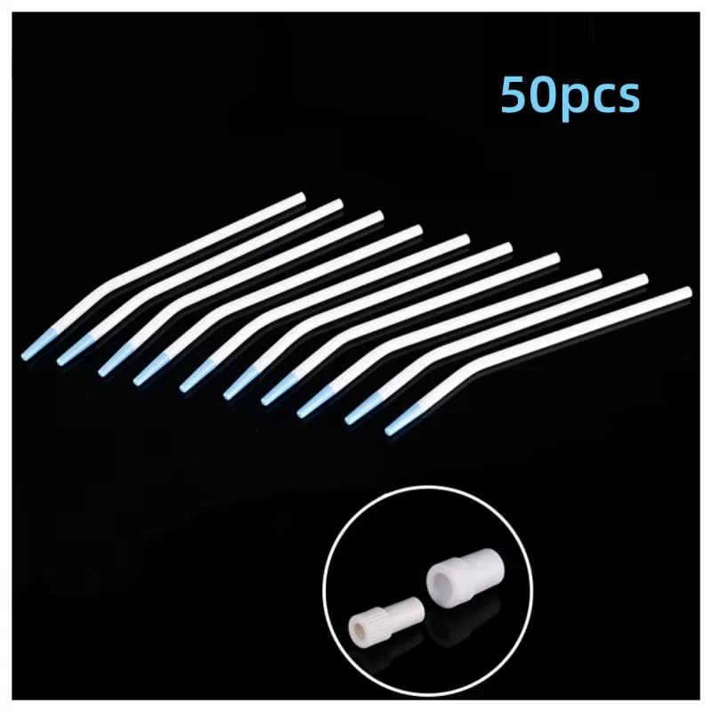 일회용 수술 흡입 팁 침 이젝터 흡입 튜브, 긴 슬림 타입 흡인기, 치과 클리닉 소모품, 50 개