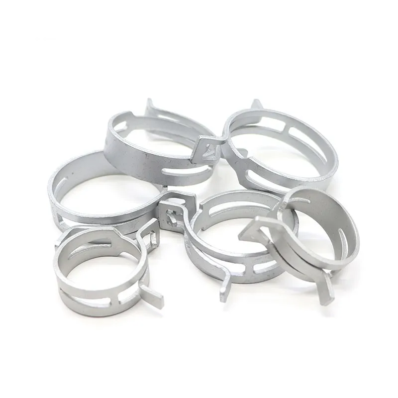 M4.5/5/6/7/8/9/10/11/12-37mm 10Pcs Hose Clamps Fuel Hose Line Water Pipe Clamp Hoops Air Tube Fastener Spring Clips Galvanized