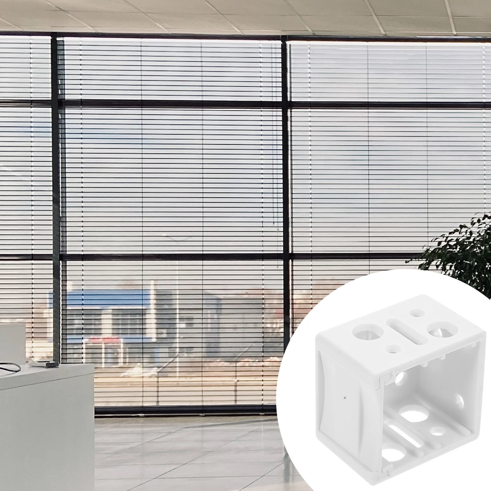 12 قطعة بين قوسين أعمى عالية القوة ABS الأبيض البسيطة أعمى عقد أسفل بين قوسين نافذة صندوق تصاعد حامل لقضبان الستائر