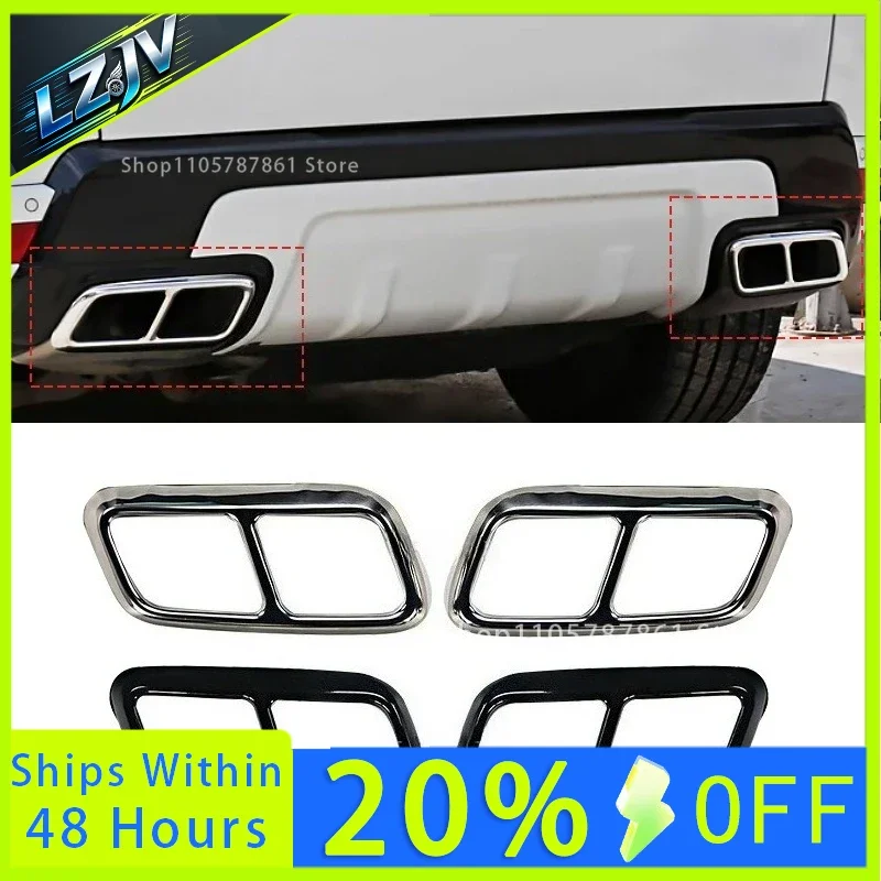 For Land Rover Range Rover Sport 2018-2022 4-Outlet Exhaust Pipe Cover Tail Throat Trim Frame Exterior Modification Accessories