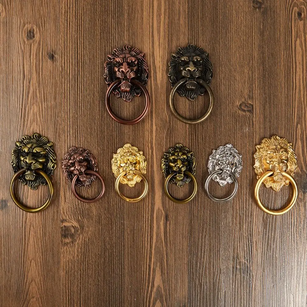 جديد العتيقة الأسد رئيس مقبض الباب سبائك الزنك الأجهزة المنزلية المطبخ مقابض للخزانة متعددة الوظائف الزخرفية سحب مقبض الباب