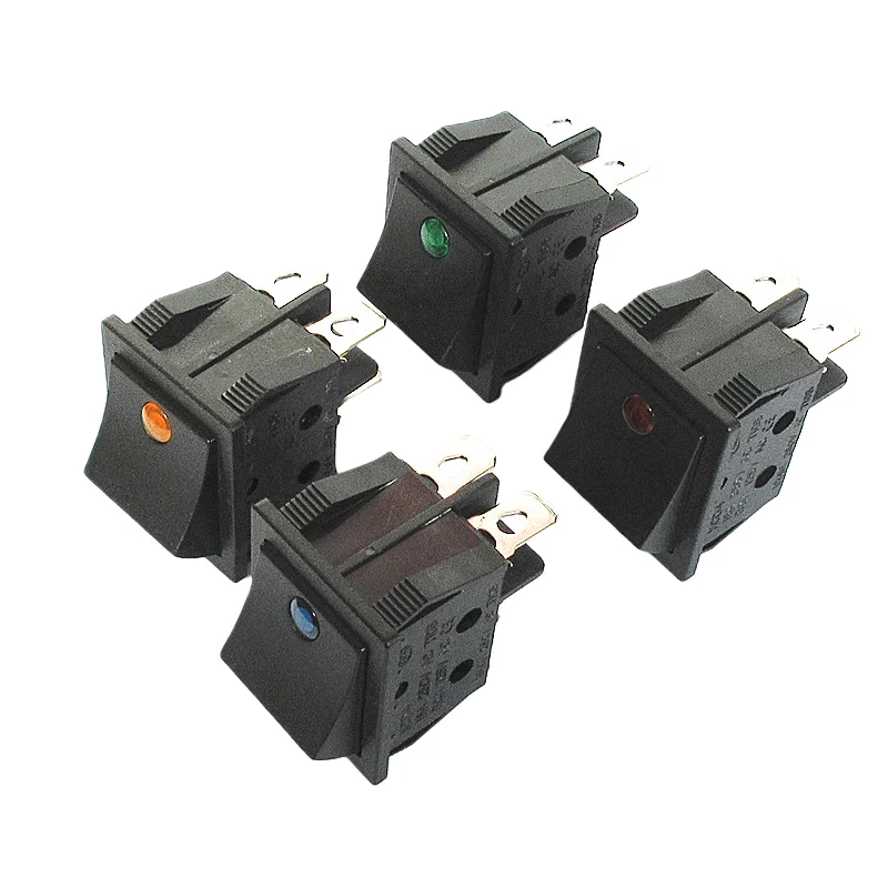 Rocker switch KCD4, four-pin, with light and cat's eye, rocker switch button, water pump switch, treadmill - zdjęcie 1
