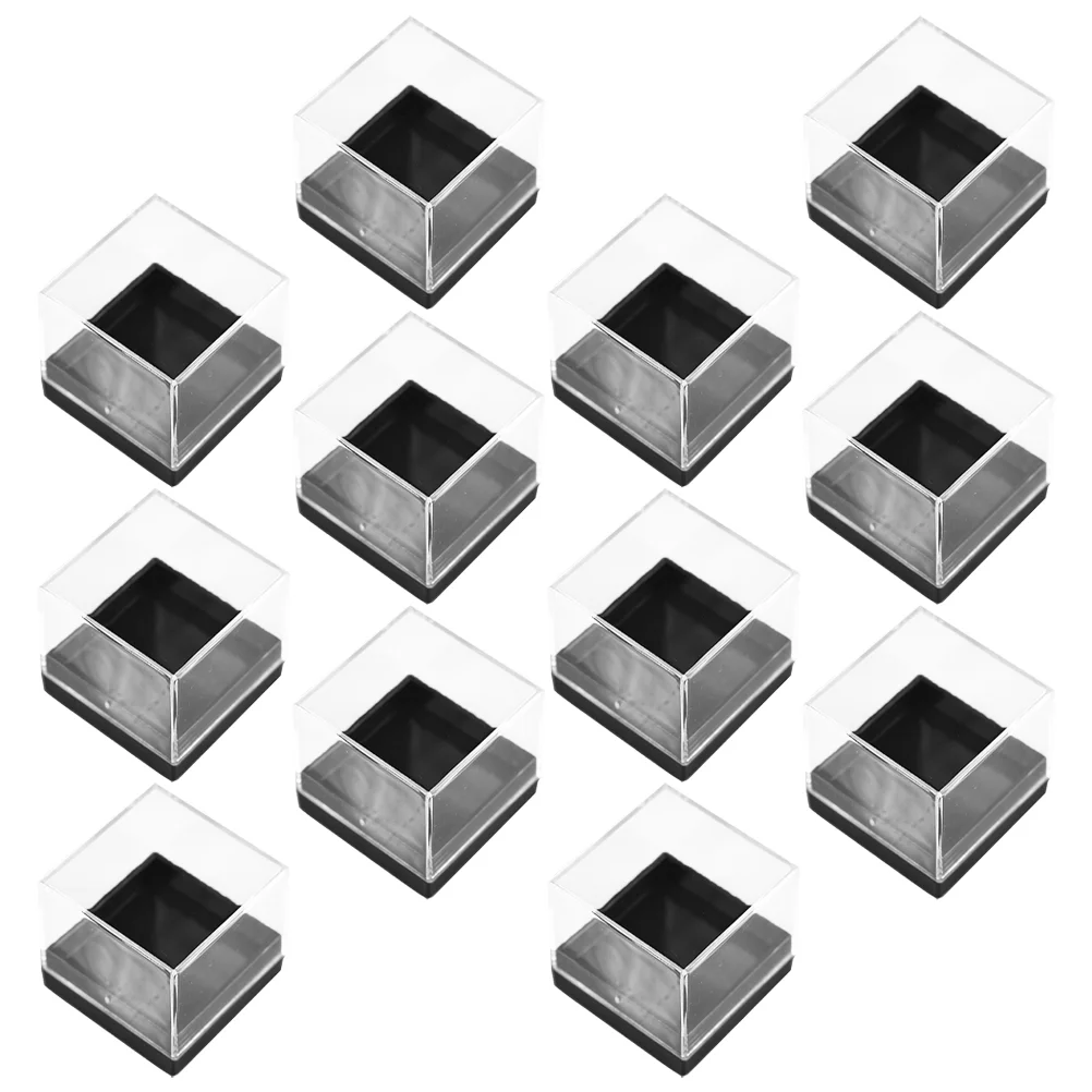 15 Pcs Display Case Mineral Standard Box Transparent Container Showcase Specimen Containers