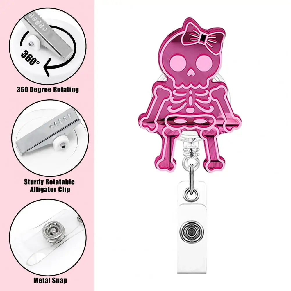 Soporte de insignia con cordón retráctil, cordón retráctil, pantalla de tarjeta de identificación sin esfuerzo, insignia única para oficina