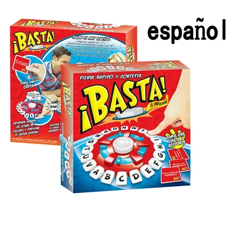 

New Basta Spanish English German Russian Tapple Word Game - English Tapple Game Edition Quick Thinking Alphabet Press Board Game