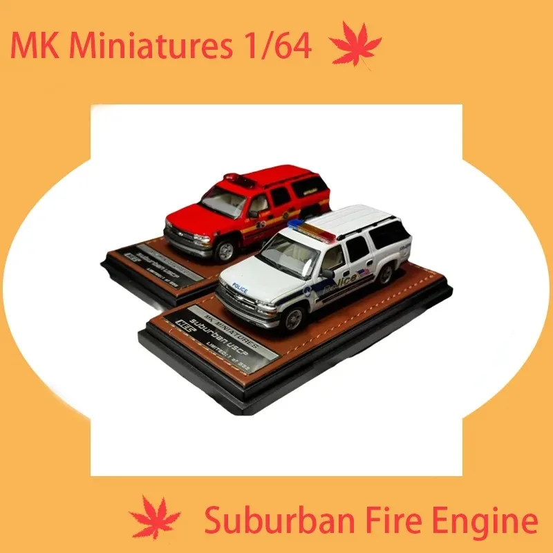 

MK Miniatures 1/64 Scale Suburban Fire Engine Alloy Model Car Ornament Souvenir Display Collection Hobby Gift