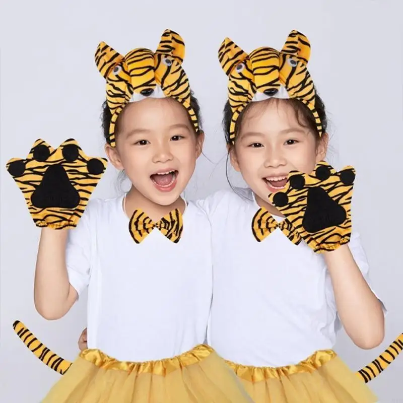 1/3/4/5 TIGRE EARS BANDBAND, BOWTIE, TAIL, FACE STICKERS ĐỘ