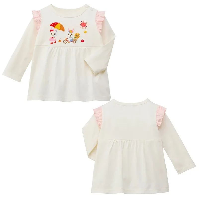 Spring Girls' Long-sleeved T-shirt Cute Bunny Top Kids Inner-wearing Tops Girl T-Shirts Kids Clothes Long Sleeve Tees Baby Tee