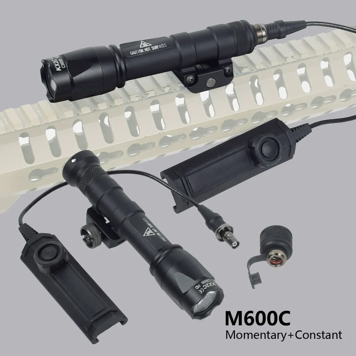 

Airsoft SureFire LOGO M600 M600B M600C Scout Flashlight Tatical Hunting Gun Weapon Light With Dual Function Pressure Switch